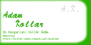 adam kollar business card